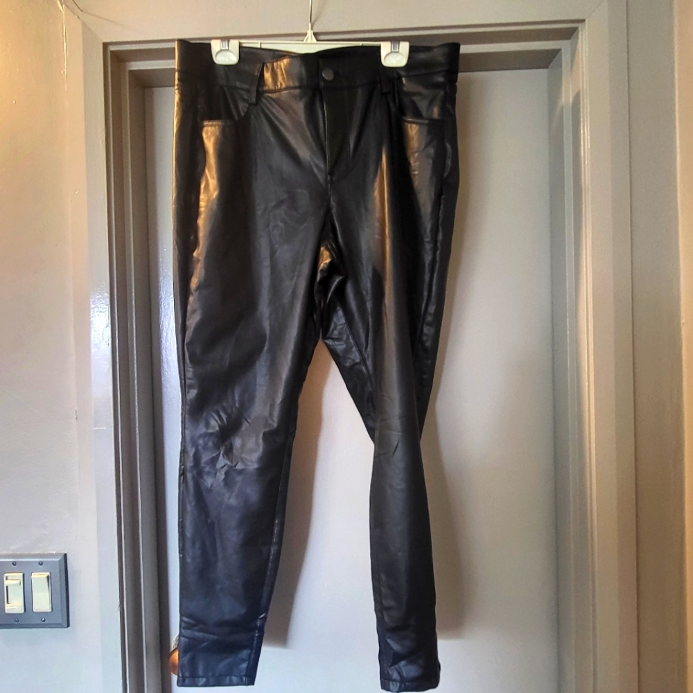 Maurices Black Faux Leather Pants 16W